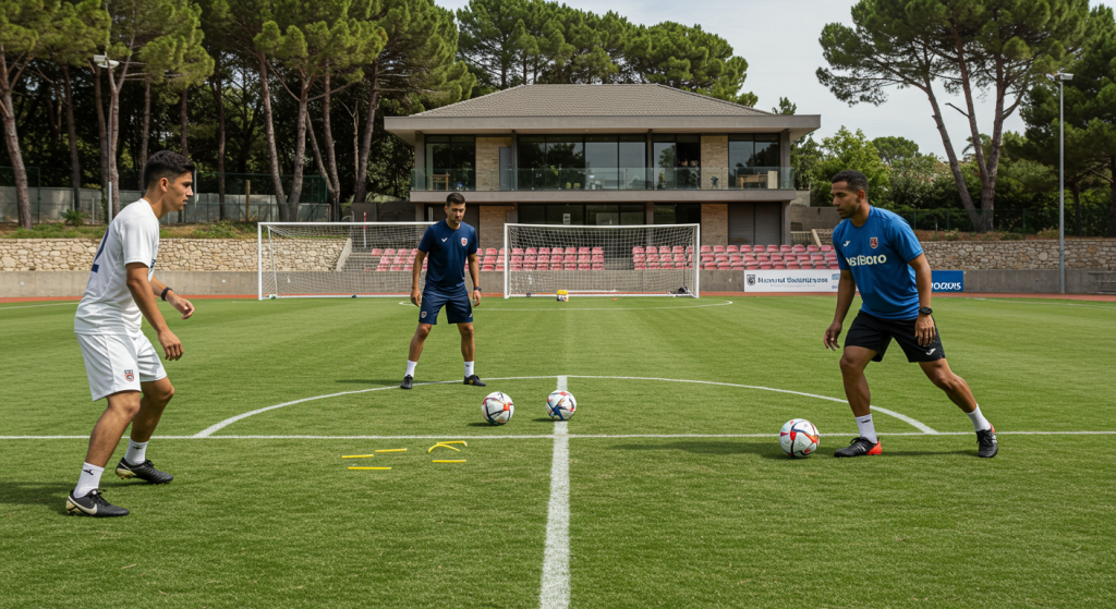 “Footballer leading masterclass on pitch” “Signed matchday shirt and photograph” “Golfer and athlete walking fairway” “Training ground behind the scenes with players”
