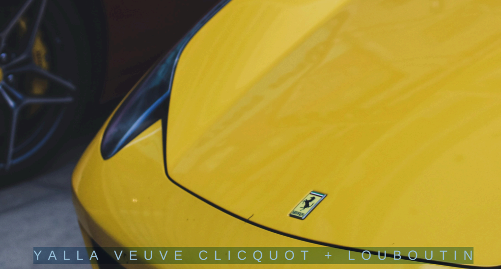 Veuve Clicquot desert dining Dubai, Ferrari desert drive UAE, luxury yacht party Dubai Marina, bespoke Louboutin boutique Dubai, Daymaniyat Islands marine life, Abu Dhabi GP paddock VIP, sunset dune lounge champagne, mega yacht under Dubai skyline